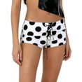 thumbnail image 1 of LMLYSoH Women's Dot Print Mini Shorts Summer Fashionable Fold Over Low Waist Micro Shorts, 1 of 9