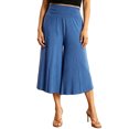 thumbnail image 1 of LMLYSoH Women’s High Rise Capri Pants Elastic Waist Solid Color Loose Fit Cropped Pants Trousers, 1 of 8