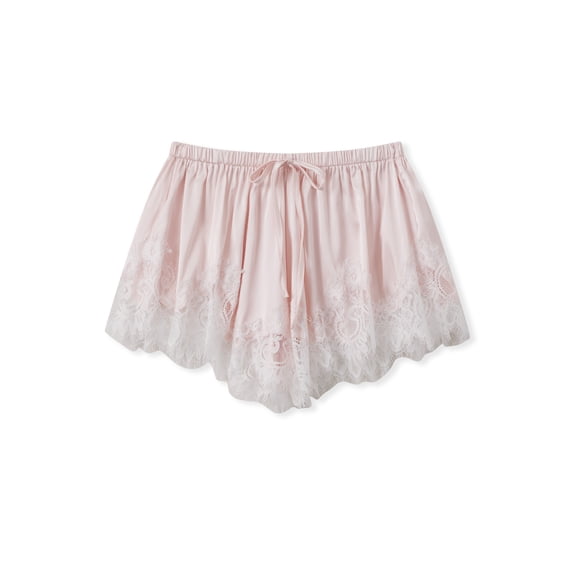 LMLYSoH Women's Mini Shorts Lace Patchwork Drawstring Elastic Waist Casual Summer Loose Lounge Shorts