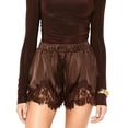 thumbnail image 1 of LMLYSoH Women's Mini Shorts Lace Patchwork Drawstring Elastic Waist Casual Summer Lounge Shorts, 1 of 9