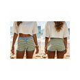 thumbnail image 1 of LMLYSoH Women's Stripe Knit Lounge Shorts Slim Fit Summer Bottoms Adjustable Drawstring Elastic Waist Casual Short Pants, 1 of 8