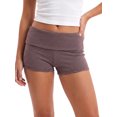 thumbnail image 1 of LMLYSoH Women's Striped Mini Shorts Summer Low Rise Fold Over Waist Micro Shorts, 1 of 8