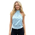 thumbnail image 1 of LMLYSoH Women's Summer Halter Tank Tops Dot Print Sleeveless Slim Fit Backless Cropped Vest for Party, 1 of 9