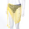 thumbnail image 1 of LMLYSoH Women's Swimwear Triangle Wrap, Fishnet Solid Color Shells Swimsuit Skirt Bikini Cover-Up Shawl, Summer Beach Cover Up, 1 of 9
