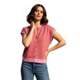 thumbnail image 1 of LMLYSoH Womens Knit Sweater Vest Sleeveless Round Neck Button Up Striped Tops for Casual Streetwear, 1 of 8