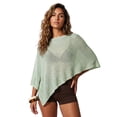 thumbnail image 1 of LMLYSoH Womens Knitted Ponchos Tops Shimmer Solid Shawl Wraps Comfortable Asymmetry Cape for Spring Summer, 1 of 9