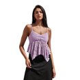 thumbnail image 1 of LMLYSoH Womens Lace Babydoll Tank Tops Stylish Solid Mesh Loose Hem V Neck Spaghetti Strap Camisoles, 1 of 9