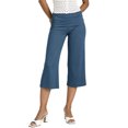 thumbnail image 1 of LMLYSoH Womens Wide Leg Capris Casual Fold Over Waist Stylish Solid Color Mid Rise Cropped Pants, 1 of 5