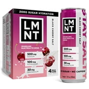 LMNT Sparkling Electrolyte Drink - Black Cherry - 4pk / 12 fl oz Cans