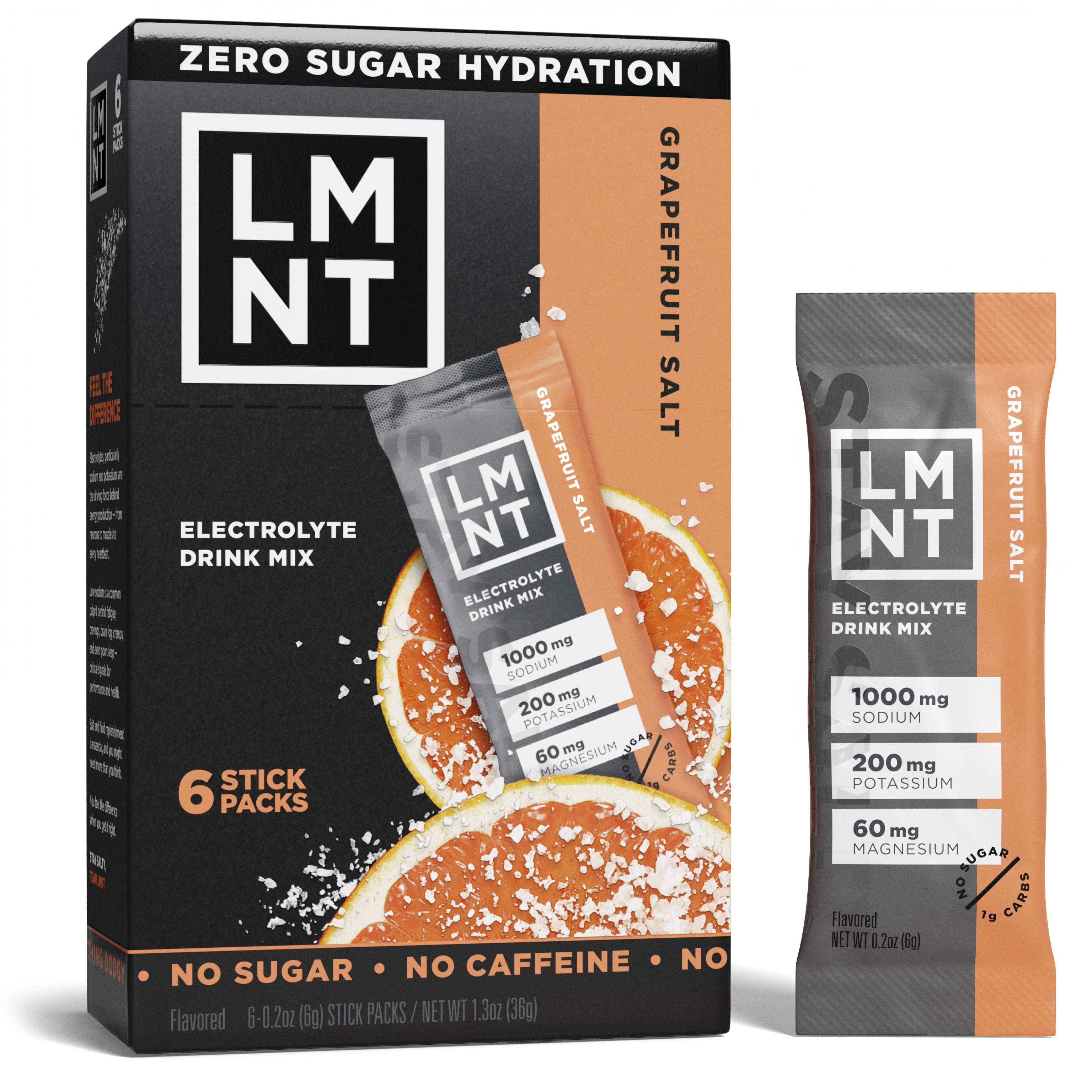 LMNT Zero Sugar Electrolyte Drink Mix - Orange - 6ct - Walmart.com