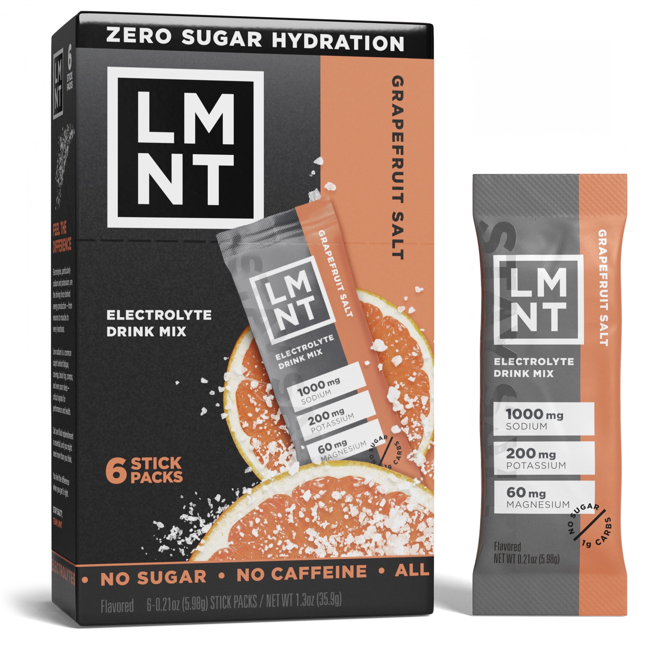 LMNT Zero Sugar Electrolyte Drink Mix - Grapefruit - 6ct