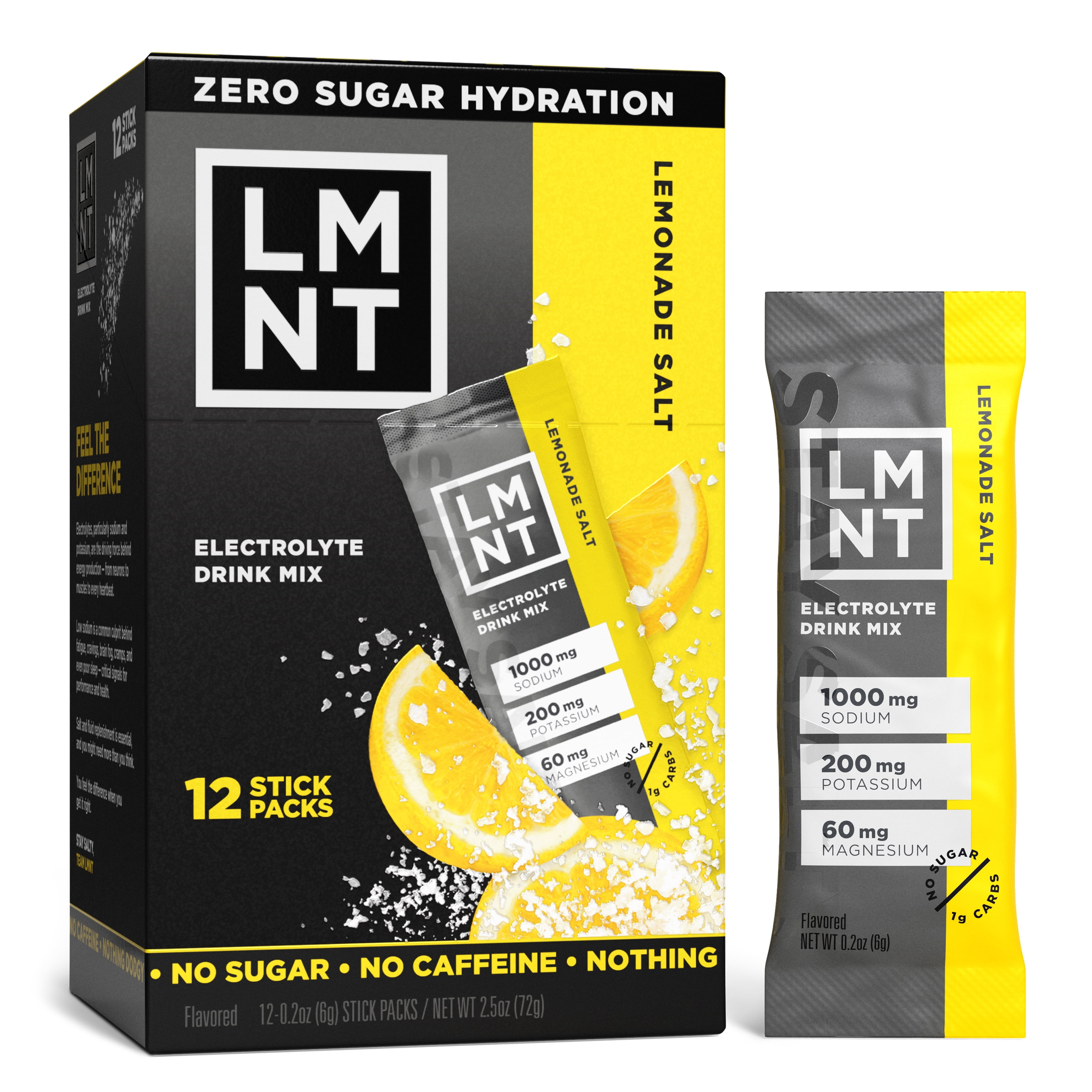 LMNT Zero Sugar Electrolyte Drink Mix - Lemonade - 12 Count