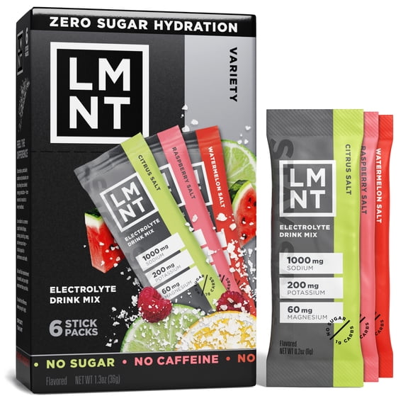 LMNT Zero Sugar Electrolyte Drink Mix - Variety Pack - 6ct