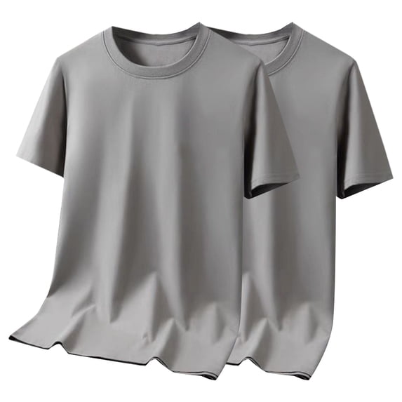 LMOIPLI 2 Pack Athletic T-Shirt for Mens Short Sleeve Crew Neck Tee Moisture Wicking Workout Shirt Solid Soft Basic Tee Tops Khaki XL