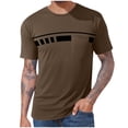 thumbnail image 1 of LMOIPLI Basic T Shirts for Mens Color Block Crew Neck Short Sleeve Shirts Summer Comfy Trendy Tee Tops with Pocket Brown XXL, 1 of 5