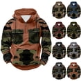 thumbnail image 1 of LMOIPLI Camouflage Print Hoodies for Men Military Mens Fleece Lined Quarter Zip Cargo Sweatshirt with Multi Pockets Orange XL, 1 of 4