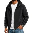 LMOIPLI Men Fleece Lined Full Zip Hooded Jacket Thick Warm Casual ...