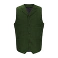thumbnail image 1 of LMOIPLI Men Notch Collar Tweed Single Breasted Waistcoat Five Button Vintage Casual Formal Vest Green S, 1 of 7