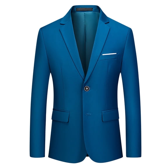 LMOIPLI Men Single Button Notch Lapel Solid Blazer Multi Tone Business ...