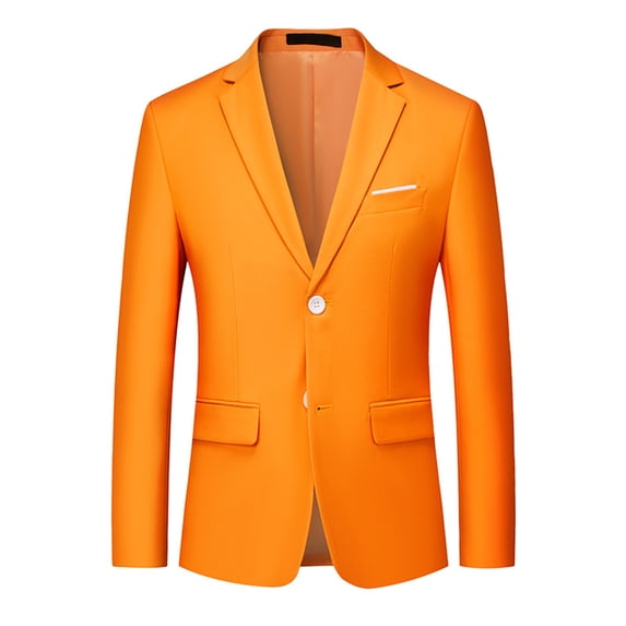 LMOIPLI Men Single Button Notch Lapel Solid Blazer Multi Tone Business ...