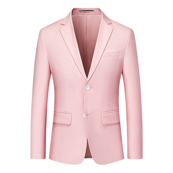 LMOIPLI Men Single Button Notch Lapel Solid Blazer Multi Tone Business Casual Wedding Sport Coat Pink XXXXXL