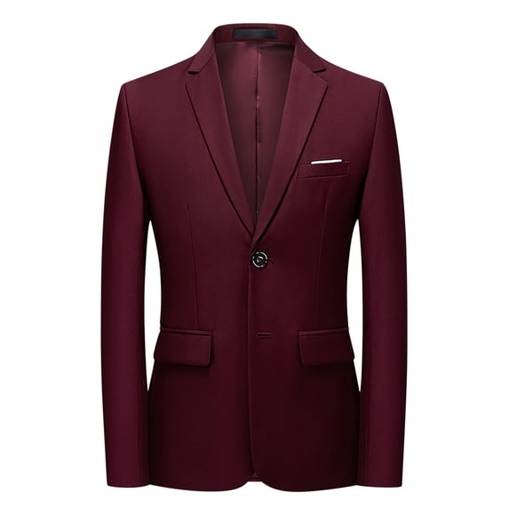 LMOIPLI Men Single Button Notch Lapel Solid Blazer Multi Tone Business ...