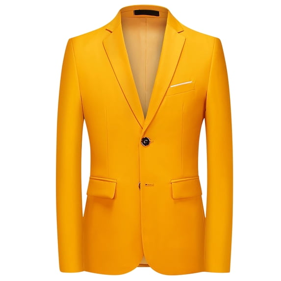 LMOIPLI Men Single Button Notch Lapel Solid Blazer Multi Tone Business ...