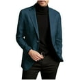 thumbnail image 1 of LMOIPLI Men Solid Notch Lapel Two Button Blazer Business Daily Night Out Formal Sport Coat Blue XXL, 1 of 5