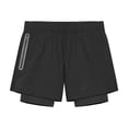 thumbnail image 1 of LMOIPLI Men's 2 in 1 Running Shorts Soft Breathable Quick-Drying Workout Gym Athletic Shorts with Zipper Pockets Black M, 1 of 7