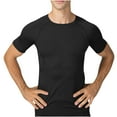 thumbnail image 1 of LMOIPLI Men's Athletic Short Sleeve Stretch Compression Shirts Performance T-Shirt Running Workout Tops Quick Dry Baselayer Black S, 1 of 9