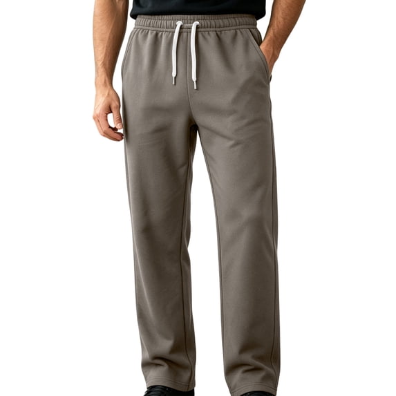 LMOIPLI Men's Basic Straight Casual Pants Elastic Drawstring Waist Stretch Soft Wrinkle Proof Daily Trousers with Side Pockets Army Green XL