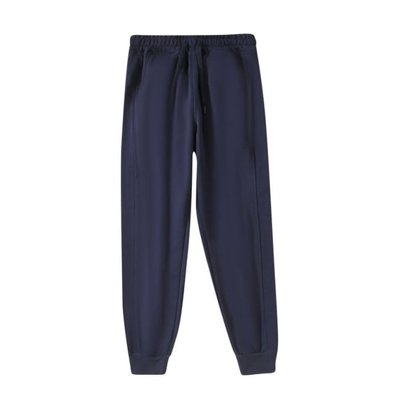 LMOIPLI Men's Casual Jogger Pants with Pockets Elastic Waist Soft Breathable Fabric Drawstring Closure Comfortable Lightweight Full Length Outdoor Sports Wear Blue XXXXL