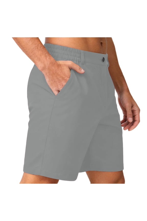 Men's Casual Shorts Lightweight Golf Shorts Stretch Quick Dry Breathable Solid Work Shorts with Pockets Gray M