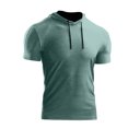 thumbnail image 1 of LMOIPLI Men's Compression Short Sleeve Hooded T-Shirt Athletic Base Layer Cool Dry Workout Shirts Sports Running Tops Green S, 1 of 6