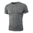 thumbnail image 1 of LMOIPLI Men's Compression Short Sleeve Shirt Ultra Stretchy Quick-Dry Athletic Base Layer for Gym Training Workouts Breathable Top Gray XXL, 1 of 3