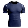 thumbnail image 1 of LMOIPLI Men's Compression Short Sleeve T-Shirt Athletic Base Layer Cool Dry Workout Shirts Sports Running Tops Navy XL, 1 of 7