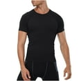 thumbnail image 1 of LMOIPLI Men's Compression Short Sleeve T-Shirt Slim Fit Crew Neck Moisture Wicking Athletic Workout Gym Base Layer Tee Black M, 1 of 9