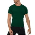 thumbnail image 1 of LMOIPLI Men's Compression Short Sleeve T-Shirt Slim Fit Crew Neck Moisture Wicking Athletic Workout Gym Base Layer Tee Green M, 1 of 4