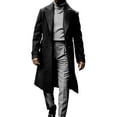 thumbnail image 1 of LMOIPLI Men's Double Breasted Trench Coat Notch Lapel Collar Solid Color Coat Fall Winter Fashion Regular Fit Dress Jackets with Pocket Black XXL, 1 of 6