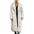 thumbnail image 1 of LMOIPLI Men's Faux Fur Long Coats Open Front Fleece Long Sleeve Solid Color Jacket Warm Winter Fashion Casual Coats White S, 1 of 9