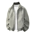 thumbnail image 1 of LMOIPLI Men's Faux Leather Jacket Full Zip Long Sleeve Motorcycle Jackets Stylish Casual Long Sleeve Fall Winter Trendy Loose Coats with Pocket Gray XXXL, 1 of 7