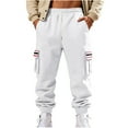 thumbnail image 1 of LMOIPLI Men's Fleece Sweatpants Casual Loose Fit Cargo Pants Elastic Waist Lounge Pants Tapered Joggers with Pockets White XL, 1 of 9