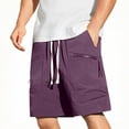 thumbnail image 1 of LMOIPLI Men's Hiking Cargo Shorts Stretch Quick Dry Lightweight Shorts Fishing Athletic Shorts with Zipper Pockets Purple L, 1 of 6