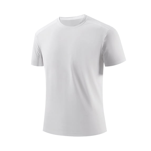 LMOIPLI Men's Ice Silk Thin Short Sleeved T-shirt Loose Casual Sports Seamless Plus Size Cool and Breathable Drying Tops White XXL