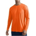 thumbnail image 1 of LMOIPLI Men's Long Sleeve Shirts UPF 50+ UV Sun Protection Athletic Shirts for Hiking Running Workout Rash Guard Orange S, 1 of 8