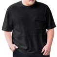 thumbnail image 1 of LMOIPLI Men's Oversized T-Shirt Short Sleeve Casual Breathable Crew Neck Solid Pocket Tee Basic Workout Tops Black XXXL, 1 of 7