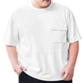 thumbnail image 1 of LMOIPLI Men's Oversized T-Shirt Short Sleeve Casual Breathable Crew Neck Solid Pocket Tee Basic Workout Tops White XXXXL, 1 of 7