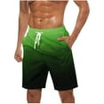thumbnail image 1 of LMOIPLI Men's Plus Size Gradient Print Beach Shorts Casual Loose Fit Drawstring Swim Trunks Summer Fashion Short Pant Green XXXL, 1 of 5