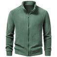 thumbnail image 1 of LMOIPLI Men's Polar Fleece Jacket Full Zip Long Sleeve Solid Color Jackets Fall Winter Casual Warm Stand Collar Coat Pockets for Hiking Outdoor Green XL, 1 of 5