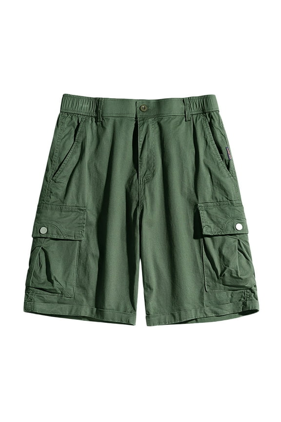 Men's Quick Dry Gym Loose Fit Athletic Cotton Shorts Lightweight Stretch Chino Shorts Cargo Running Summer Beach Shorts with Pockets Army Green XL